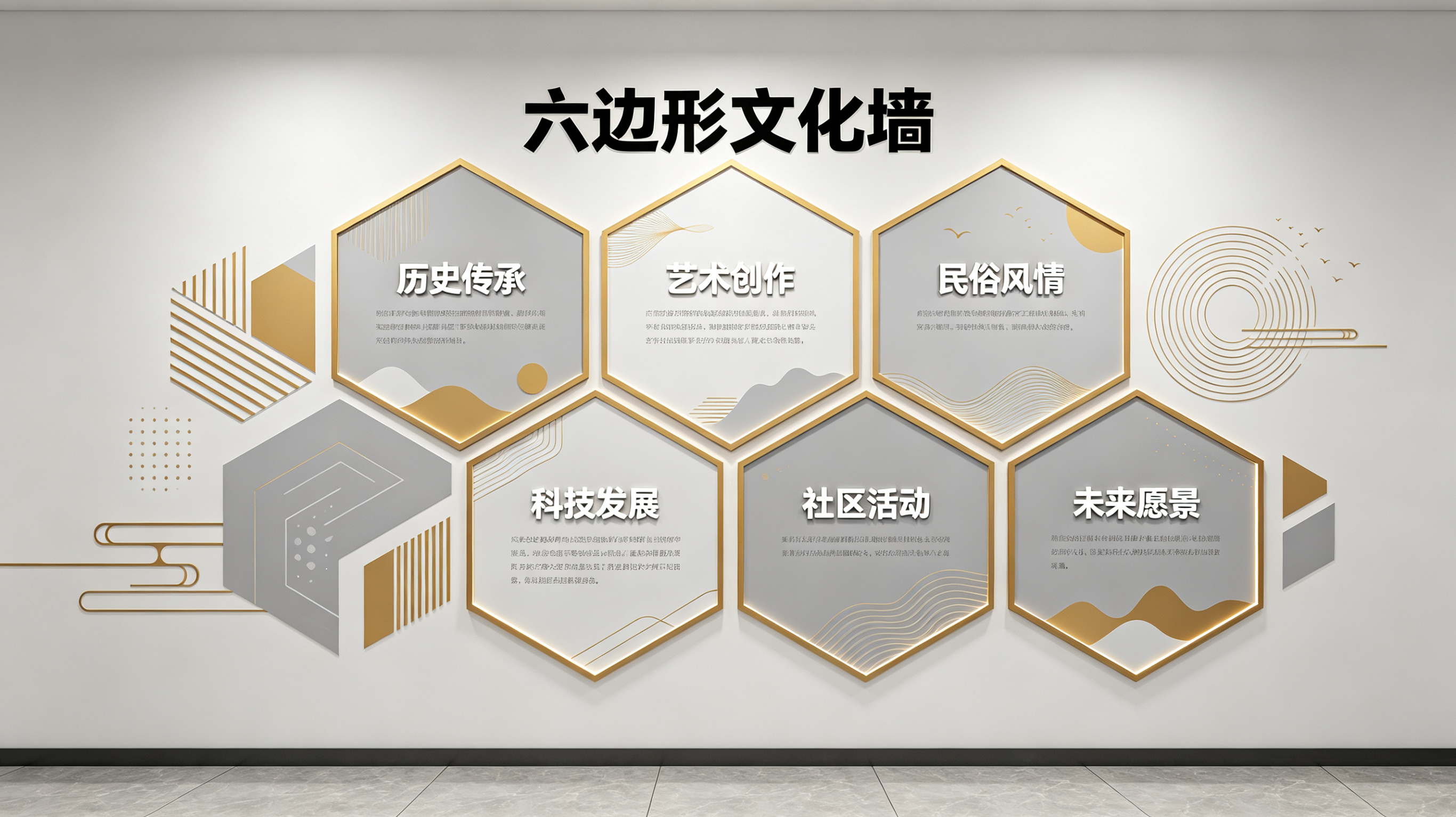 永善企业文化墙 | 六边形信息美学